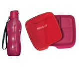 Kit Tupperware Basic Line com Divisórias 550ml + Garrafa Eco Tupper 500ml