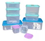 Kit tupperware potes quadrado tupper fresh transparentes