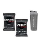 Kit Turbo Whey Refil 907g Baunilha + Creatine Refil 1 Kg sem Sabor + Coqueteleira 700ml Xpro - BLACK SKULL