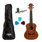 Kit Ukulele Concert Acústico 23S Sapele Malibu + Capa + Afinador + Palhetas