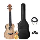 Kit Ukulele Concert Elétrico Seizi Bali Okume Completo