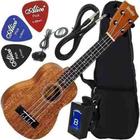 Kit Ukulele Elétrico Soprano Cabo P10 Afinador Su21M Shelby