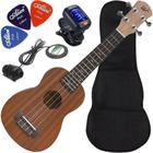 Kit Ukulele Soprano Elétrico Aquila Sapele Winner Ux04