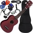 Kit Ukulele Soprano Elétrico Vogga Vuk303 Bc Brown Coffee