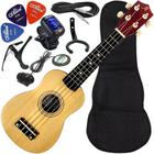 Kit Ukulele Soprano Eletroacústico Andaluz Uk-s01 Natural Fosco Ux02