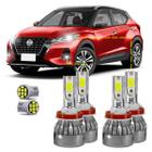 Kit Ultra Led Nissan Kicks 2016/22 22000Lm 6500K Alto/Milha