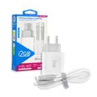 Kit Ultra Rápido iPhone Carregador PD 20W + Cabo Lightning + USB-C Certificado MFI 1,5m 3A i2GO