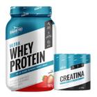 Kit Ultra Whey Protein Sabor Morango 907g Shark Pro + Creatina Monohidratada 300g Shark Pro