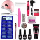 Kit Unha Gel Tips Alongamento CabineSun5 lixadeira Caneta