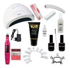 Kit Unha Polygel Lixa Cabine Uv Led Bivolt 48w Sun Completo MP32One