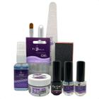 Kit Unhas de Gel Fibra de vidro Piu Bella Mini completo 8un