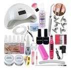 Kit Unhas Em Gel Alongamentos Cabine48W Lixadeira Completo