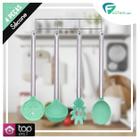 Kit Utensílios 4 Peças Verde De Silicone Cabo Aço Inox