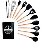 Kit Utensílios Cozinha 12 Peças Silicone Antiaderente PRETO