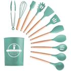 Kit Utensílios Cozinha 12 Peças Silicone Antiaderente VERDE