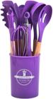 Kit Utensílios Cozinha de Silicone com 12 peças - Roxo