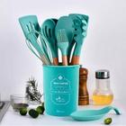 Kit Utensílios Cozinha em Silicone e Cabo de Madeira 12 Peças Várias Cores - Kitchen & Dining