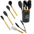 Kit Utensílios Cozinha Silicone Espátula Pegador de Massas