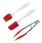 Kit Utensílios Cozinha Silicone Pegador + Espátula + Pincel - Western