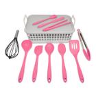 Kit Utensílios de Cozinha C/ Cesto 11 Peças - Oikos