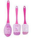 Kit Utensílios De Cozinha Colher Espátula Pão Duro Rosa