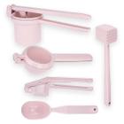 Kit Utensílios de Cozinha de Aluminio Completo Rosa Weck