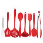 Kit Utensilios De Cozinha De Silicone Vermelho Cabo Inox K4B - Unyhome