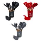 Kit Utensílios de Cozinha Silicone 13 Peças Acessórios Inox - Uny Gift