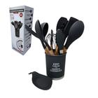 Kit Utensílios de Cozinha Silicone 13pçs - Preto - Uny Gift