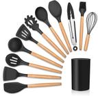 Kit Utensílios De Cozinha Talheres 12 Peças Preto - Ke Home