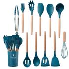 Kit Utensílios De Silicone Para Cozinha 11 Peças Azul