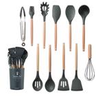 Kit Utensílios De Silicone Para Cozinha 11 Peças Cinza