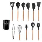 Kit Utensílios De Silicone Para Cozinha 11 Peças Preto