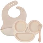 Kit Utensílios Infantil Silicone 3 Peças Bebê Crianças Copo