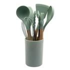 Kit Utensilios Silicone 8 Peças - Verde Claro - Fratelli