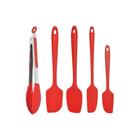 Kit Utensílios Silicone Espátula Pegador Confeitaria 5 Peças - UnyHome