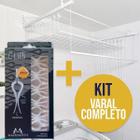 Kit Varal 1,00 metro com 05 varetas + Vareta Multiuso + Prendedores