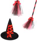 Kit Fantasia Bruxa Vassoura Chapéu Festa Halloween Luxo - DHS SHOP