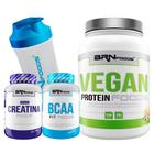 KIT Vegan Protein 500g + PREMIUM Creatina 100g + BCAA Fit Foods 100g + Coqueteleira - BRN FOODS