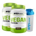 KIT Vegano Whey Protein Proteína Vegana - 2x Vegan Protein 500g + Choqueteleira 600mL - Suplemento Vegano e Shaker para Academia