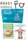 Kit Ventosas 12 Copos Variestética + Mapa e Livro Ventosaterapia