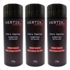 Kit Vertix: 3 Fibras Capilar Castanho Médio Cód.2813 25g