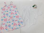 Kit Vestido + Cropped Infantil 4 6 Anos Verao Luxo 6706