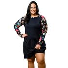 Kit Vestido Uv Plus Size Com Short de piscina Saída De Praia Evangélico