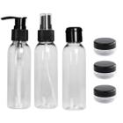 Kit Viagem Completo 6 Peças Prático Frascos Mini Porta Creme Shampoo Organizador Mala Nécessaire 65ml Multiuso