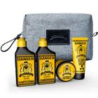 Kit Viagem Danger Shampoo Bomba + Condicionador + Balm + Pomada + Necessaire Barba Forte