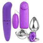 Kit Vibrador Feminino Golfinho Ponto G + Bullet Cápsula + Plug Anal P