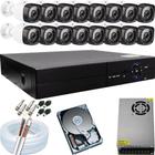 Kit Vigilância Dvr 16ch + 16 Câmeras Infra 1080p Full HD + Hd 500gb