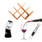 Kit Vinho - Aerador, Decantor e Rack em Madeira de Vinho