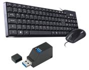 Kit Vinik 10 - Teclado USB DYNAMIC DT150 e Mouse 1000 DPI CM100 (com Fio) + Hub Usb 3.0 - VINIK e Comfast